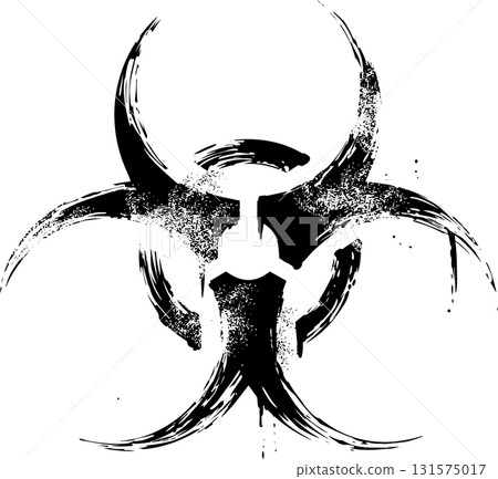 Sumi-e illustration of a biohazard symbol Sumi-e illustration of a biohazard symbol 131575017