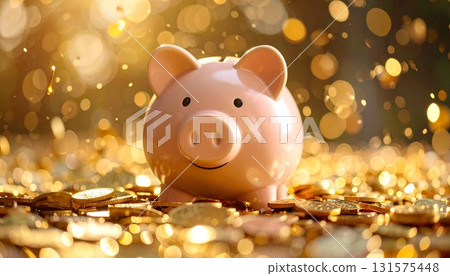 存錢筒和金錢的形象 存錢筒和金錢的形象 131575448