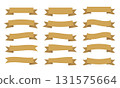 Ribbon banners set - gold ribbons, vector illustration 131575664