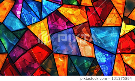 colorful stained glass mosaic abstract geometric pattern background colorful stained glass mosaic abstract geometric pattern background 131575894