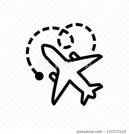Plane is flying along the route vector design Plane is flying along the route vector design 131577228