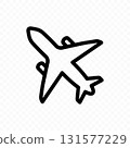Plane is flying along the route vector design 131577229