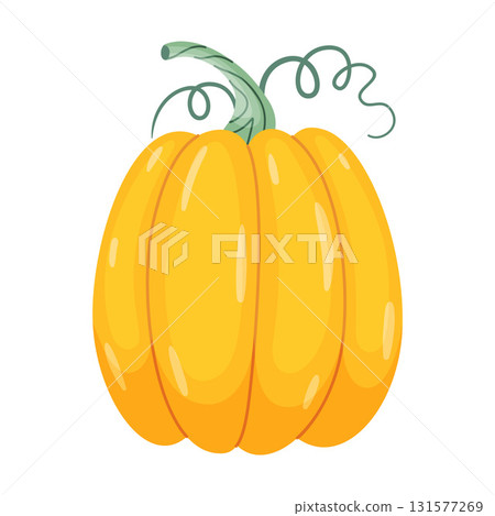 Autumn pumpkin. Hand drawn trendy flat style isolated on transparent background Autumn pumpkin. Hand drawn trendy flat style isolated on transparent background 131577269