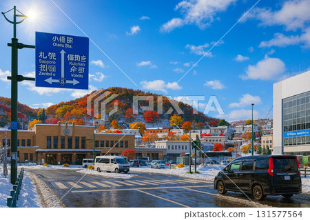 Otaru Station and blue sky in autumn 131577564