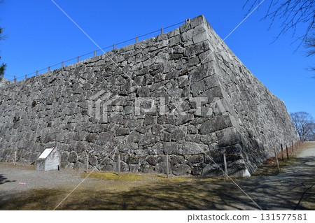Nihonmatsu Castle Ruins, Nihonmatsu City, Fukushima Prefecture, stone walls on the southeast-southwest sides of the main enclosure Nihonmatsu Castle Ruins, Nihonmatsu City, Fukushima Prefecture, stone walls on the southeast-southwest sides of the main enclosure 131577581