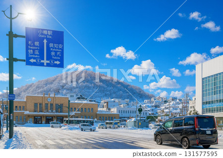 小樽站和藍天、雪景 131577595