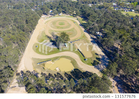 Aerial view of the Nepean Raceway speedway dirt track Aerial view of the Nepean Raceway speedway dirt track 131577676