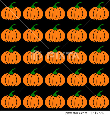 Hand drawn pumpkins seamless pattern. Thanksgiving vector background. Perfect for fall clothes, fabric, scrapbooking, wrapping paper, etc. 131577699