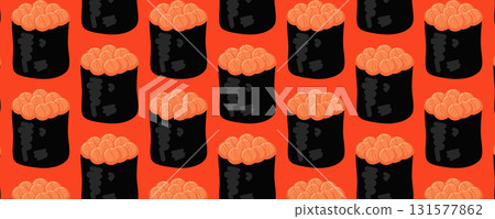 Sushi rolls seamless pattern for Asian restaurant design, menu decoration, packaging, and branding Sushi rolls seamless pattern for Asian restaurant design, menu decoration, packaging, and branding 131577862