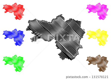Maidan Wardak Province (Islamic Republic of Afghanistan, Provinces of Afghanistan) map vector illustration, scribble sketch Wardag or Wardak map 131578121