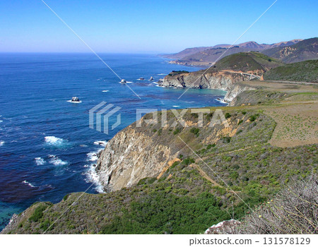 美國加州大蘇爾太平洋海岸的壯麗景色 131578129