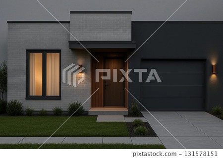 Modern house with garage 131578151