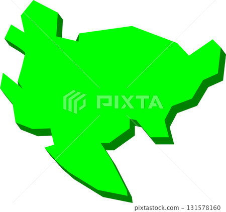 Simple map of Saga prefecture (green) 131578160