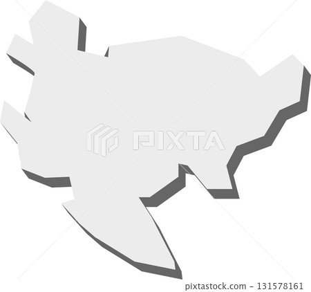 Simple map of Saga prefecture (white) 131578161