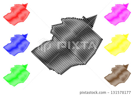 Bechar Province (Provinces of Algeria, Peoples Democratic Republic of Algeria) map vector illustration, scribble sketch Bechar map 131578177