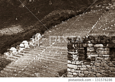 Dwellings in Machu Picchu ruins, Peru, South America Dwellings in Machu Picchu ruins, Peru, South America 131578286