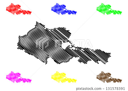 Holguin Province (Republic of Cuba, Provinces of Cuba) map vector illustration, scribble sketch Holguin map Holguin Province (Republic of Cuba, Provinces of Cuba) map vector illustration, scribble sketch Holguin map 131578391
