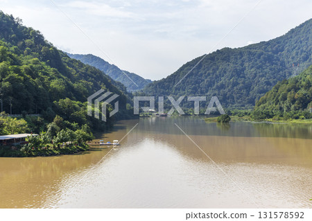 Georgia's Black and White Aragvi Rivers that meet but don't mix Georgia's Black and White Aragvi Rivers that meet but don't mix 131578592
