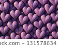 Background of purple hearts 131578634