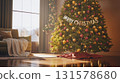 Christmas tree in cozy living room 131578680