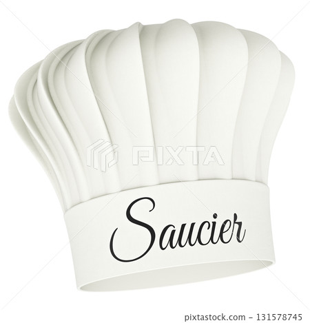 Chef hat with saucier inscription. 3D rendering 131578745