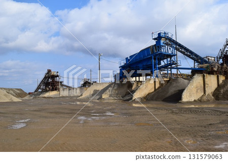 Crushed stone factory Construction material production site 131579063