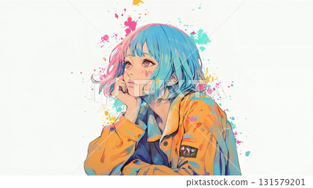 一位女士臉頰貼 131579201