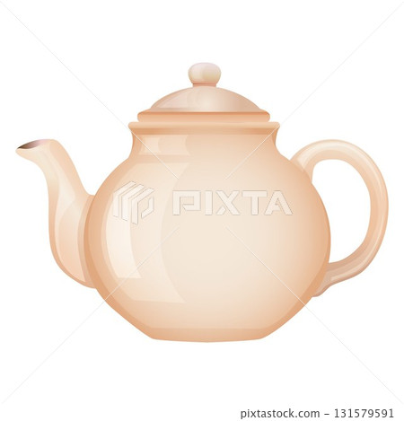 ceramic tea pot realistic style 131579591