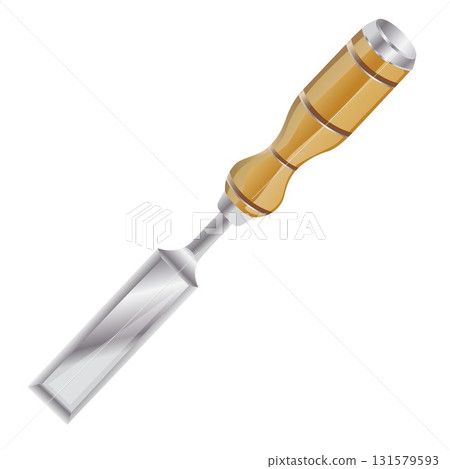 chisel wood working realistic style 131579593