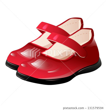 classic red shoes realistic style 131579594