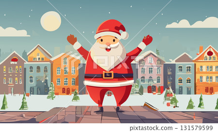 Smiling Santa Claus in Christmas night Smiling Santa Claus in Christmas night 131579599