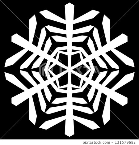 Snowflake silhouette (black background) Snowflake silhouette (black background) 131579682