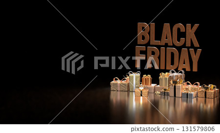 The Black Friday and Gift box  for Shopping concept 3d Rendering. 131579806