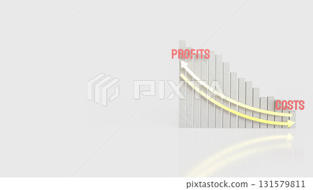 The Chart for Profit and costs for Business concept 3d Rendering. 131579811