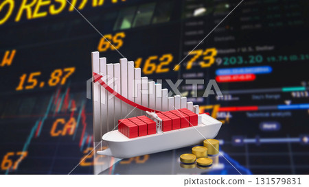 The Ship for Transport or Business concept 3d Rendering. 131579831