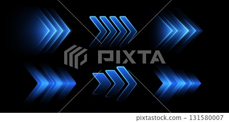 Glowing blue arrows, dynamic glowing pointers, fast motion concept. Glowing blue arrows, dynamic glowing pointers, fast motion concept. 131580007