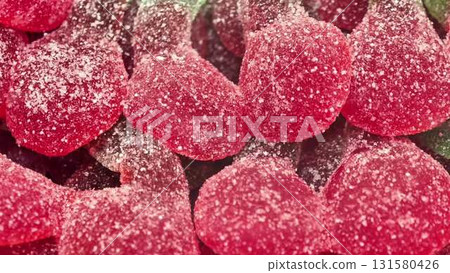 Experience the vibrant and colorful candies in a closeup view for all sweet treat lovers 131580426