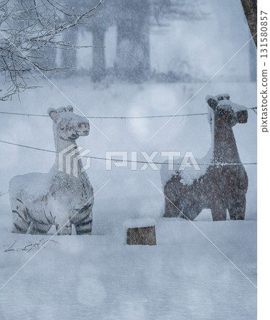 Play equipment in the snow Play equipment in the snow 131580857