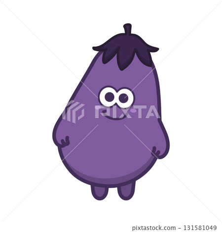 Cute eggplant character illustration 131581049
