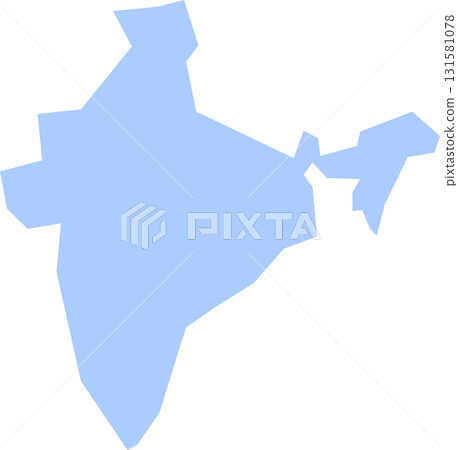 Simple map of India (blue) Simple map of India (blue) 131581078