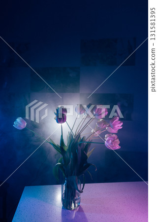 Neon Purple Tulips in Artistic Lighting Neon Purple Tulips in Artistic Lighting 131581395