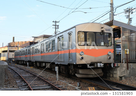 Hokuriku Railroad Ishikawa Line 7000 series train stopping at Nomachi Station Hokuriku Railroad Ishikawa Line 7000 series train stopping at Nomachi Station 131581903