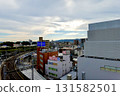 View of the elevated Keihan Katano Line from the observation terrace of Station Hill Hirakata, Hirakata City, Osaka Prefecture 131582501