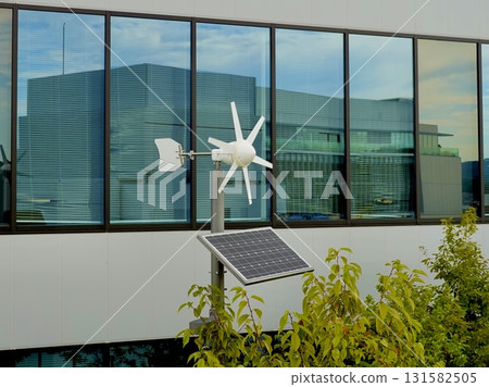 Station Hill Hirakata observation terrace, Hirakata Delta 5F courtyard with a view of the wind turbines, Hirakata City, Osaka Prefecture 131582505