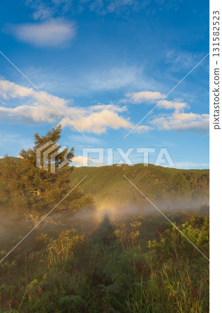 布羅肯幽靈漂浮在阿瑪瑞山的晨霧中 布羅肯幽靈漂浮在阿瑪瑞山的晨霧中 131582523