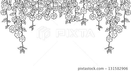 簡單的手繪線花裝飾框 131582906