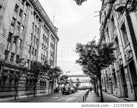 神戶元町及前外租界周圍的景色，黑白照片 131583026
