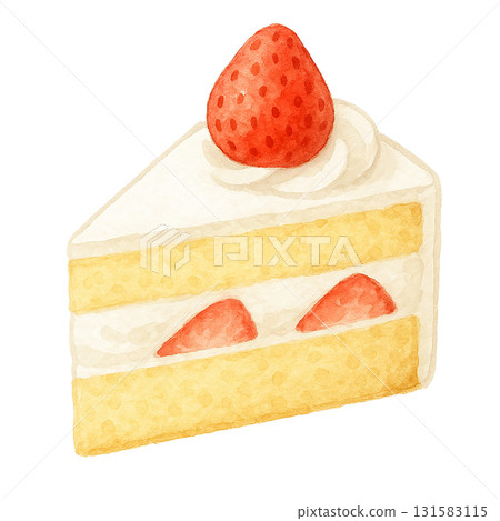 Strawberry shortcake watercolor illustration (cutout) Strawberry shortcake watercolor illustration (cutout) 131583115