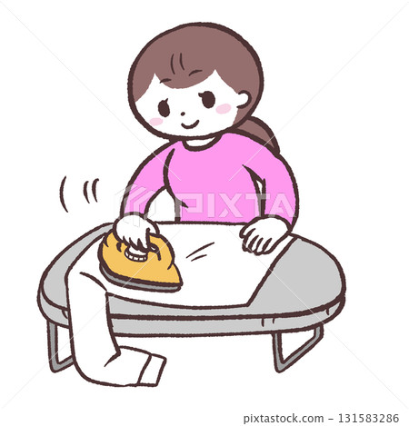 熨燙衣服的女人的插圖 熨燙衣服的女人的插圖 131583286