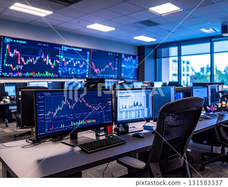 A monitor showing a chart 131583337
